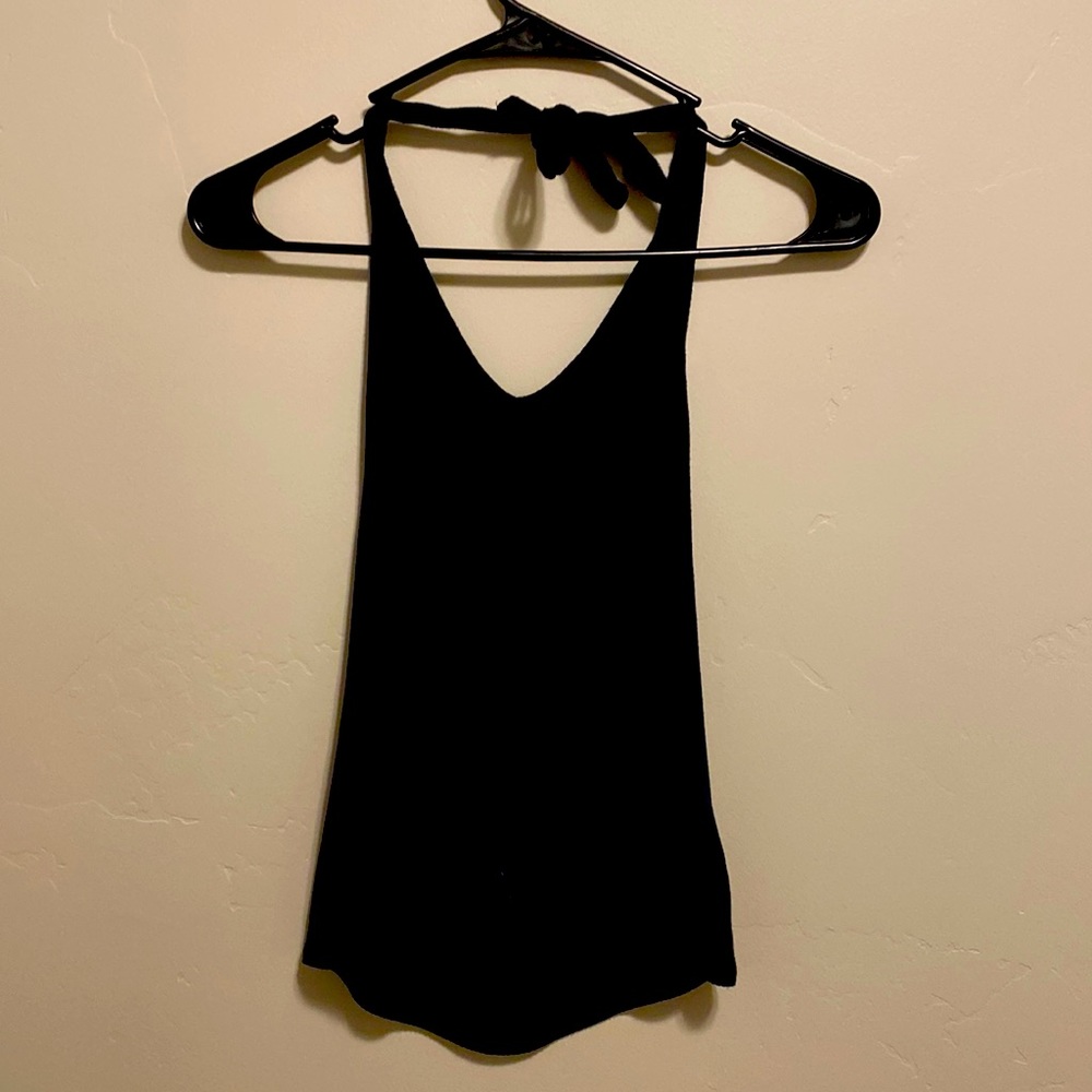 Black halter top with v-neck size small
